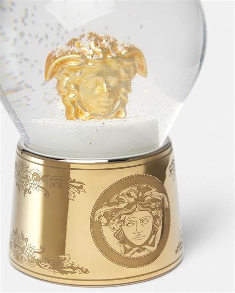 versace snow globe|Golden Medusa Snow Globe Gold .